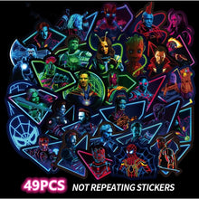 Load image into Gallery viewer, 49/100PCS fake night light Marvel Avengers cartoon graffiti sticker suitcase guitar car stickers PVC waterproof